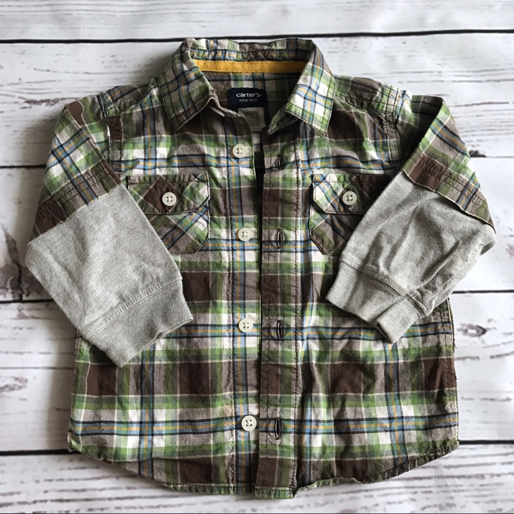 Carter's Long Sleeve Plaid Button Up Shirt